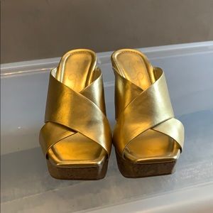 Gold  platform wedges sandals